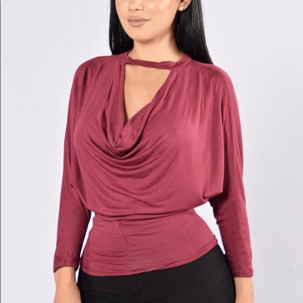 Look Into My Eyes Top - Wine top